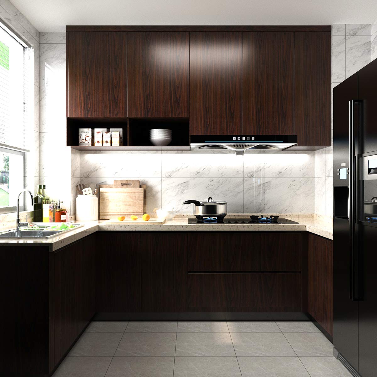 Dark Brown Wood Grain Wallpaper Faux Walnut Wood Contact Paper Self-adhesive Wood Stickers for Furniture Waterproof Wallpaper Pe